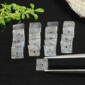 Gemas de Labradorita Multicolor natural de 4.94 ct, Cuadrado, Transparente