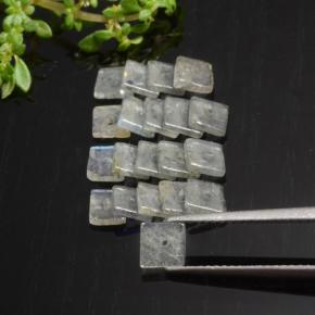 Gemas de Labradorita Multicolor natural de 5.30 ct, Cuadrado, Translúcido