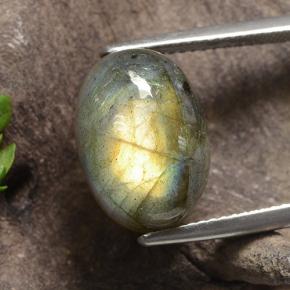 Labradorita multicolor natural de 9,03 ct, corte óvalo, translúcido