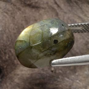 Labradorita multicolor natural de 9,03 ct, corte óvalo, translúcido
