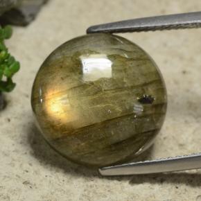 Labradorita multicolor natural de 9,74 ct, corte redondo, translúcido