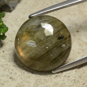 Labradorita multicolor natural de 9,74 ct, corte redondo, translúcido