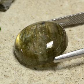 Labradorita multicolor natural de 9,74 ct, corte redondo, translúcido