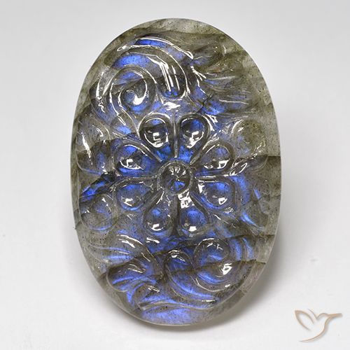 27.86ct Natural Multicolor labradorita, Ovalada, Translúcido