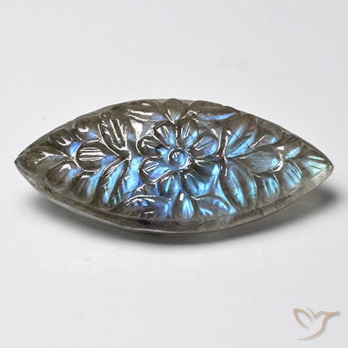 Labradorita Multicolor natural de 23.59 ct, Marquesa, Translúcido