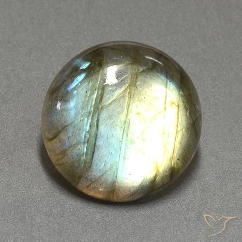 13.46ct Natural Multicolor labradorita, Redondo, Translúcido