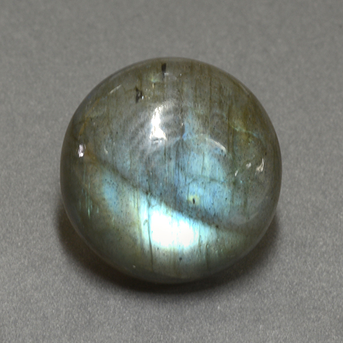 Labradorita multicolor natural de 17,48 ct, corte redondo, translúcido