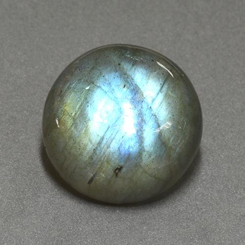Labradorita multicolor natural de 17,48 ct, corte redondo, translúcido