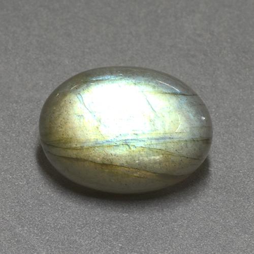 Labradorita multicolor natural de 10,83 ct, corte óvalo, translúcido