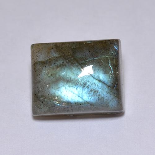 Labradorita multicolor natural de 5,22 ct, baguette, translúcido