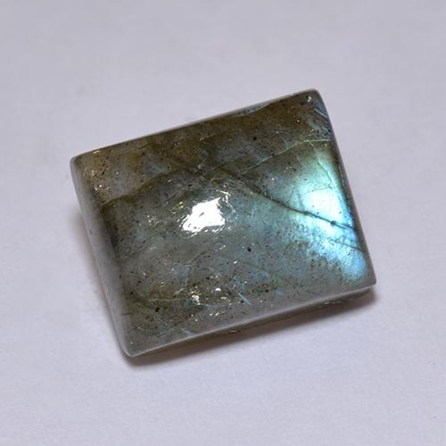 Labradorita multicolor natural de 5,22 ct, baguette, translúcido
