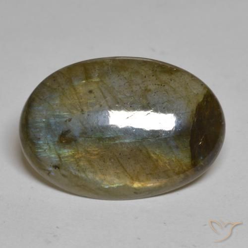 15.72ct Natural Multicolor labradorita, Ovalada, Opaco