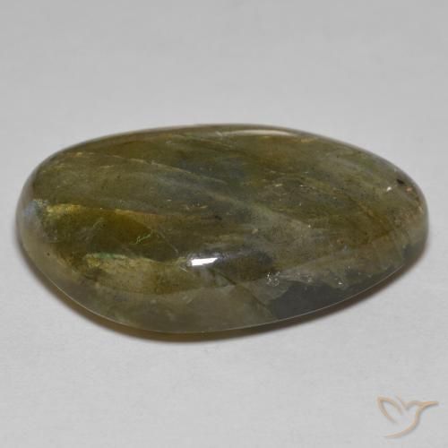 Labradorita multicolor natural de 25,09 ct, forma elegante, opaco