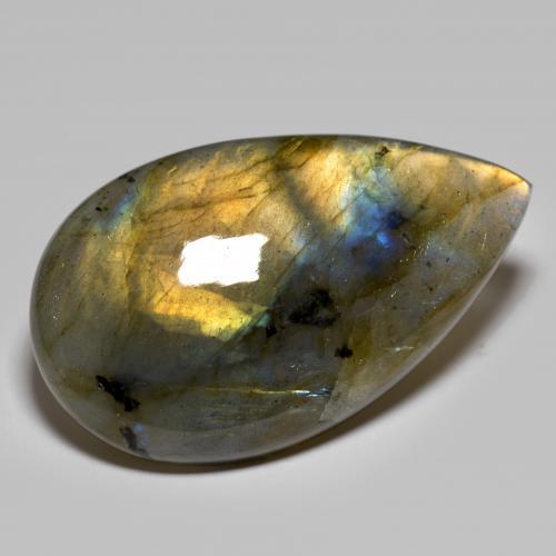 Labradorita multicolor natural de 45,68 ct, en forma de pera, opaco
