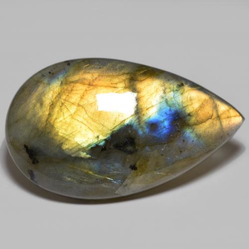 Labradorita multicolor natural de 45,68 ct, en forma de pera, opaco