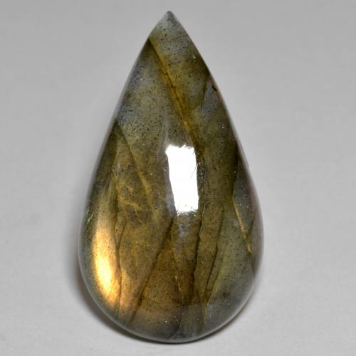 Labradorita multicolor natural de 20,86 ct, en forma de pera, opaco