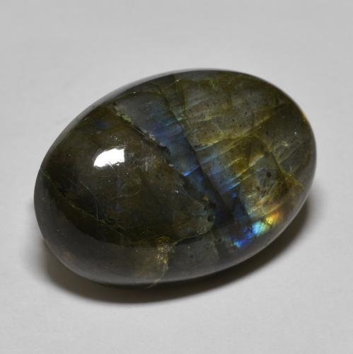 Labradorita multicolor natural de 20,40 ct, corte óvalo, translúcido