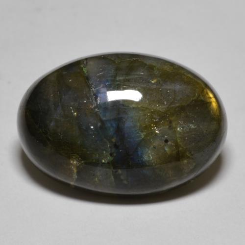 Labradorita multicolor natural de 20,40 ct, corte óvalo, translúcido
