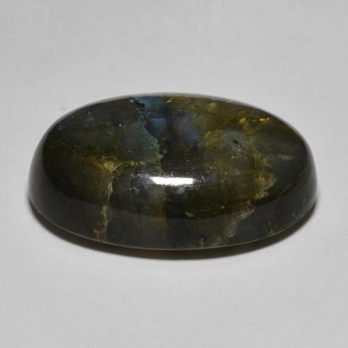 Labradorita multicolor natural de 20,40 ct, corte óvalo, translúcido
