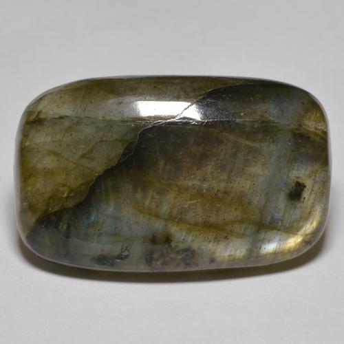 Labradorita multicolor natural de 26,00 ct, corte cojín, translúcido