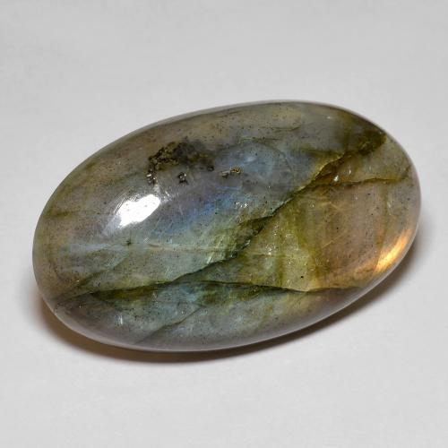 Labradorita multicolor natural de 24,23 ct, corte óvalo, opaco