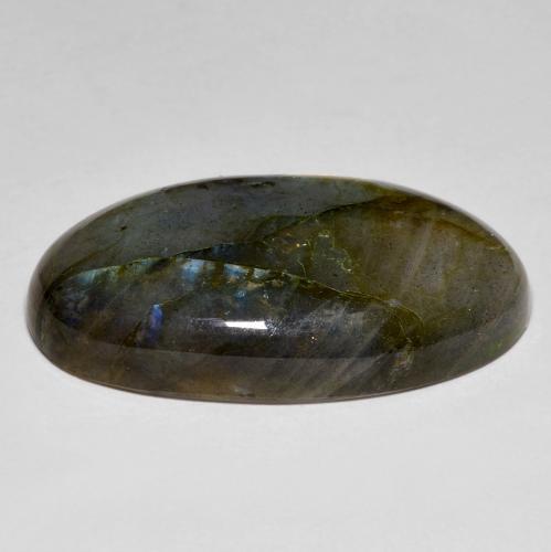 Labradorita multicolor natural de 24,23 ct, corte óvalo, opaco