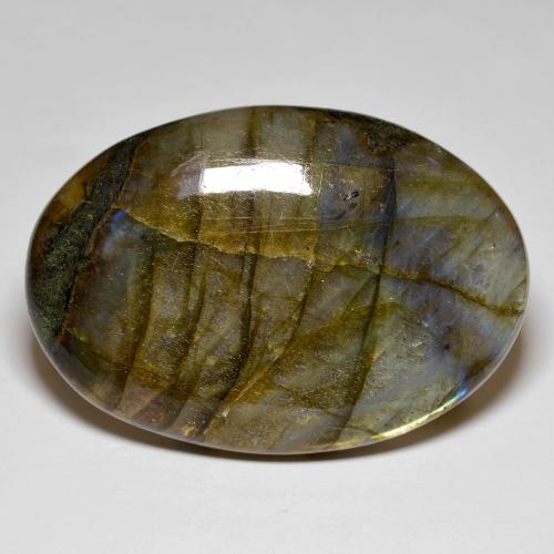 Labradorita multicolor natural de 93,87 ct, corte óvalo, opaco