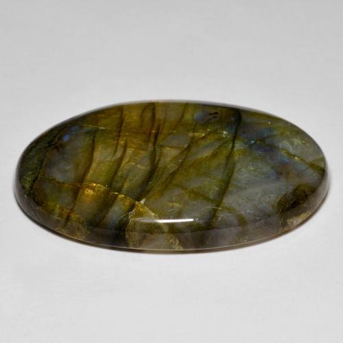 Labradorita multicolor natural de 93,87 ct, corte óvalo, opaco