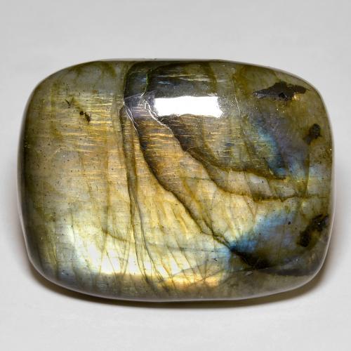 Labradorita multicolor natural de 52,60 ct, corte cojín, opaco