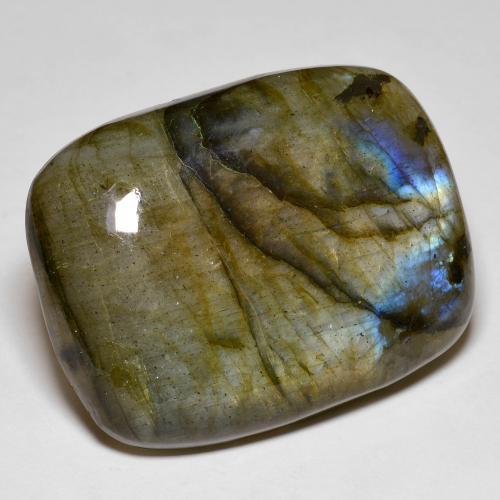 Labradorita multicolor natural de 52,60 ct, corte cojín, opaco