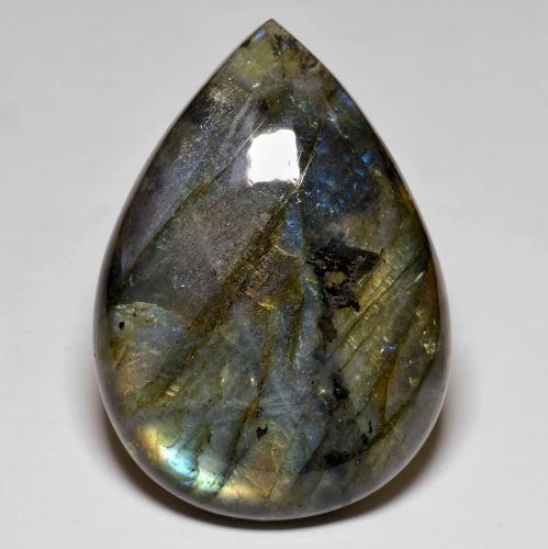 Labradorita Multicolor natural de 78.89 ct, En forma de pera, Opaco