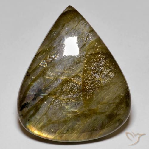 Labradorita Multicolor natural de 50.39 ct, En forma de pera, Opaco