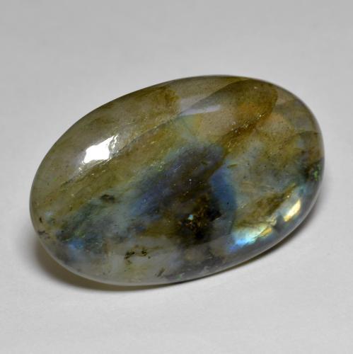 Labradorita multicolor natural de 15,47 ct, corte óvalo, translúcido