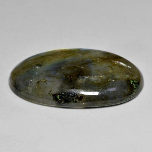Labradorita multicolor natural de 15,47 ct, corte óvalo, translúcido