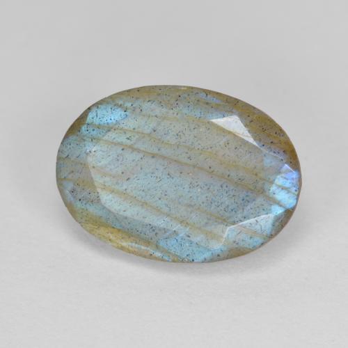 Labradorita multicolor natural de 5,30 ct, corte óvalo, translúcido