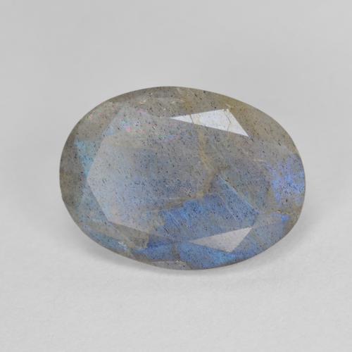 Labradorita multicolor natural de 4,45 ct, corte óvalo, translúcido
