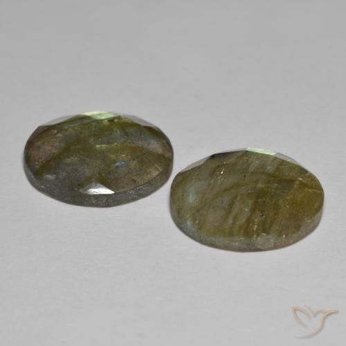 Gemas de Labradorita Multicolor natural de 11.65 ct, Redondo, Translúcido