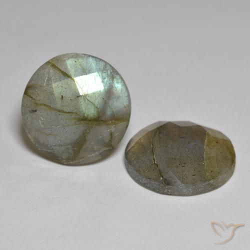 Gemas de Labradorita Multicolor natural de 13.65 ct, Redondo, Translúcido
