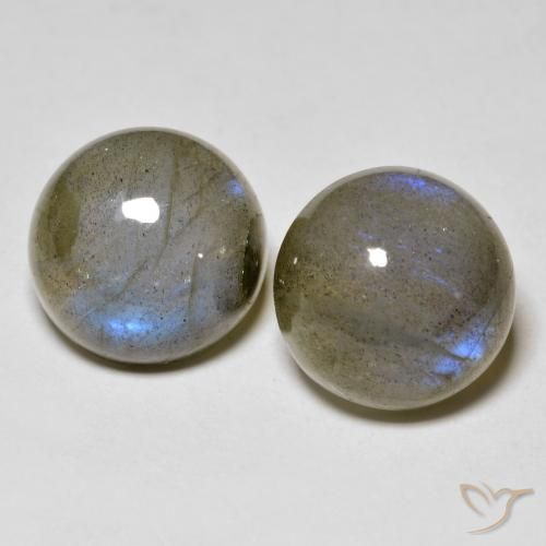 Gemas de labradorita Multicolor natural de 9.04 ct, Redondo, Translúcido