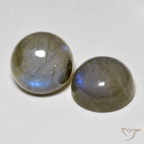 Gemas de labradorita Multicolor natural de 9.04 ct, Redondo, Translúcido