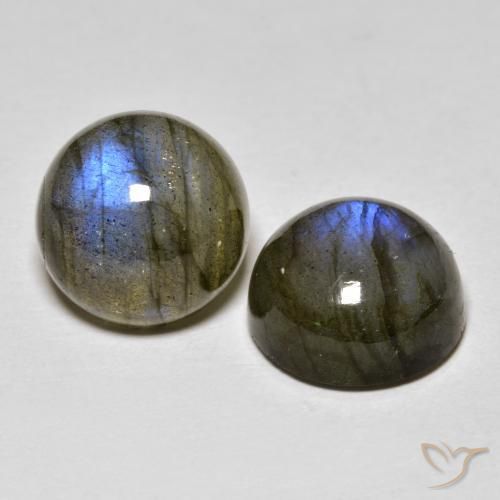 Gemas de Labradorita Multicolor natural de 8.51 ct, Redondo, Translúcido