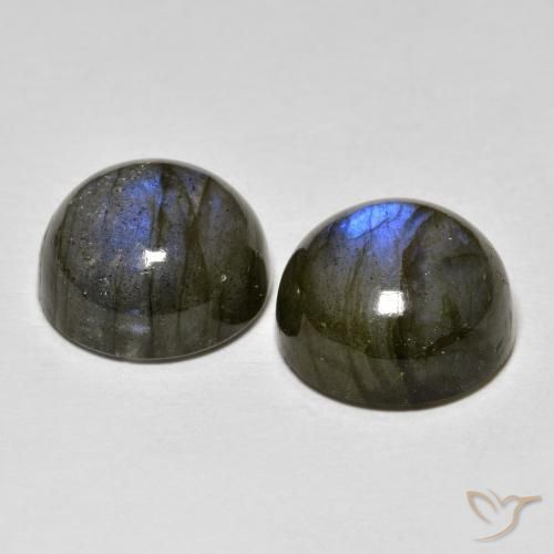 Gemas de Labradorita Multicolor natural de 8.51 ct, Redondo, Translúcido