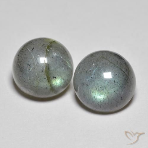Gemas de Labradorita Multicolor natural de 7.36 ct, Redondo, Opaco