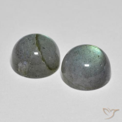 Gemas de Labradorita Multicolor natural de 7.36 ct, Redondo, Opaco