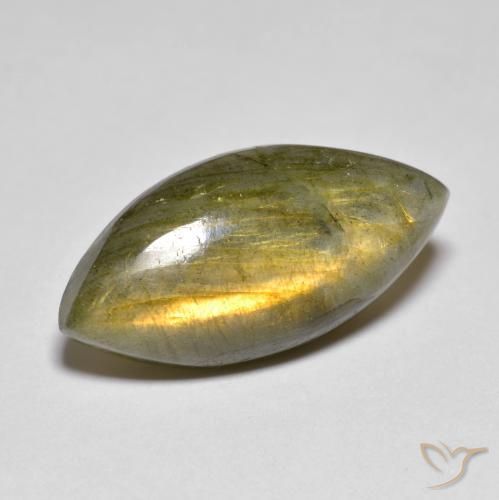 Labradorita Multicolor natural de 10.67 ct, Marquesa, Translúcido