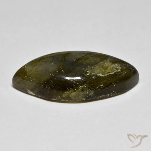 Labradorita Multicolor natural de 9.84 ct, Marquesa, Translúcido