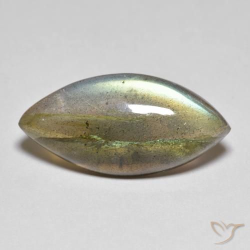 Labradorita Multicolor natural de 9.96 ct, Marquesa, Translúcido