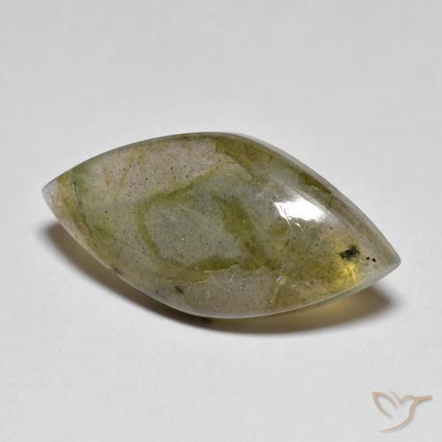 Labradorita Multicolor natural de 8.22 ct, Marquesa, Translúcido