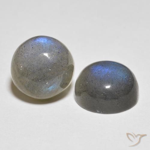 Gemas de Labradorita Multicolor natural de 5.07 ct, Redondo, Translúcido