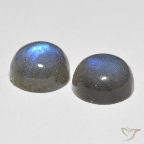 Gemas de Labradorita Multicolor natural de 5.07 ct, Redondo, Translúcido